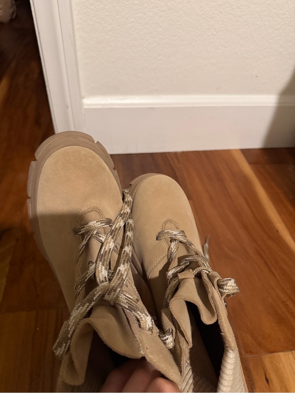 UGG Chunky Lace-Up Heeled Ankle Boots in Tan - Picture 6 of 6
